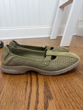 Nature Walk Mary Jane Apex Olive Green Walking Shoes (9)